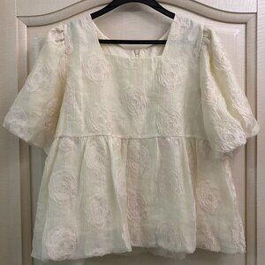 Rose embroidered top